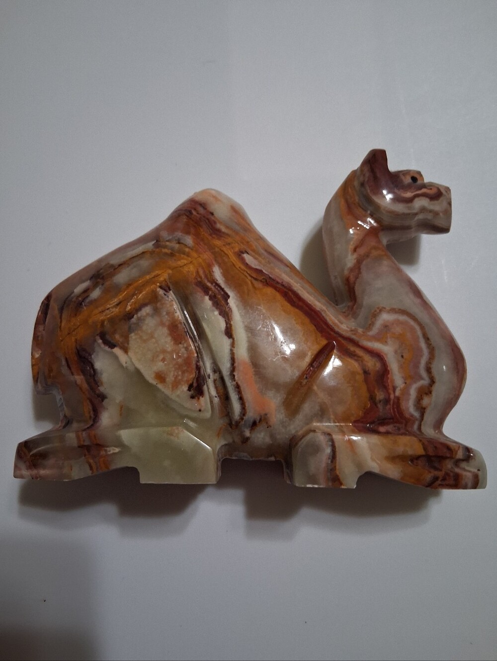 vintage hand-carved onyx marble camel figurine.